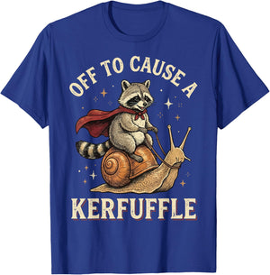 Off to Cause A Kerfuffle Raccoon T-Shirt - T-Shirt | Royal