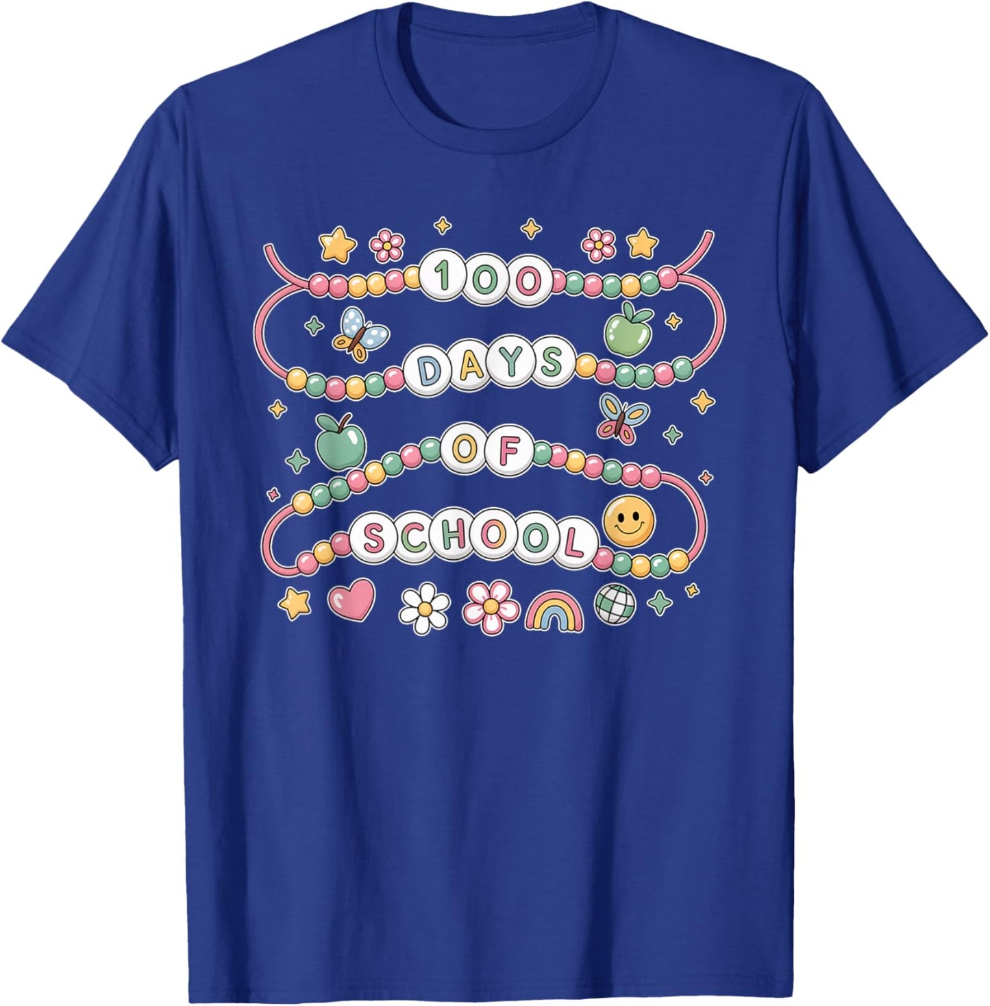 100 Days of School Friendship Bracelets 100 Days Smarter Kid T-Shirt - T-Shirt | Royal