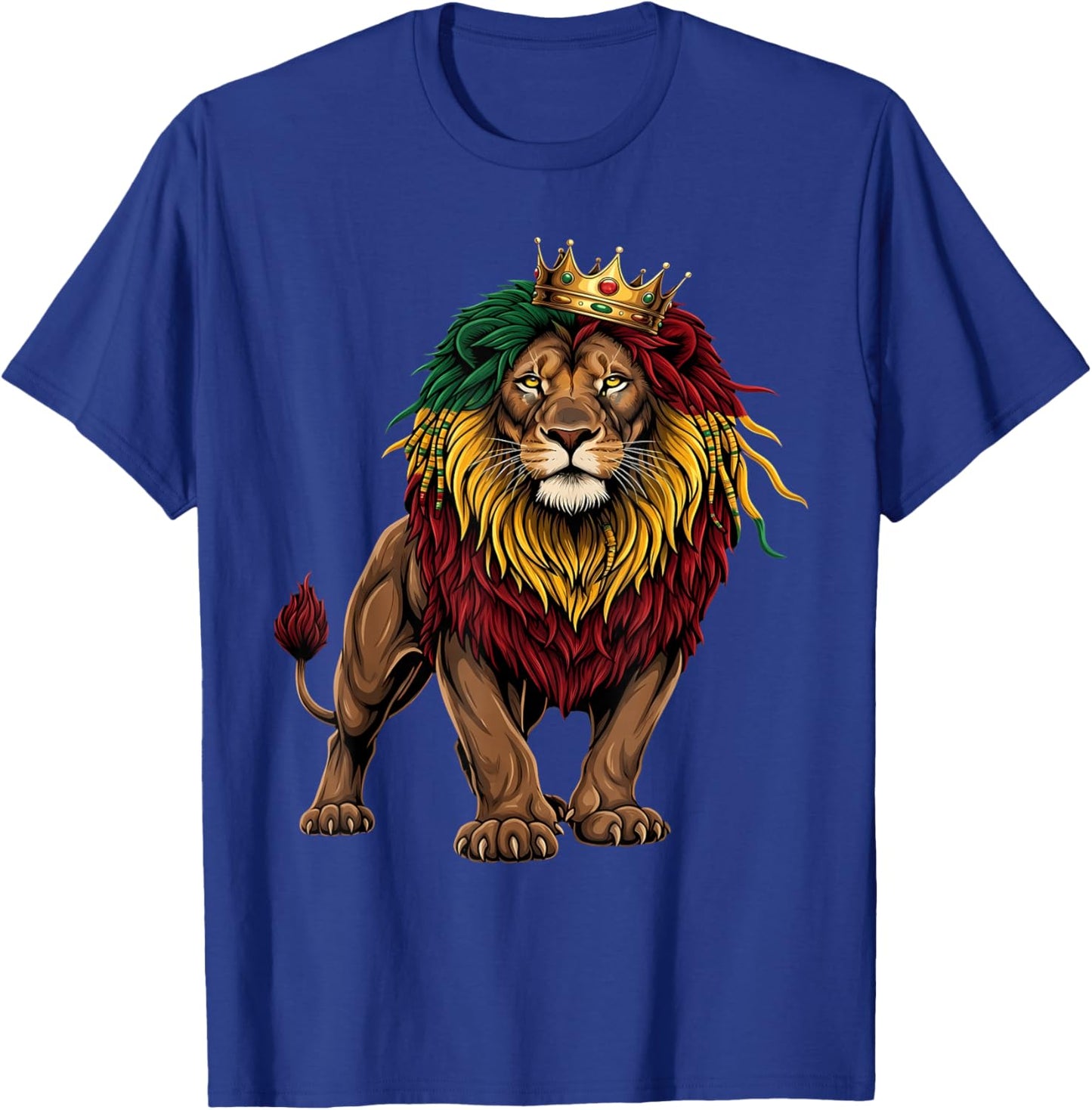 Rasta Reggae Lion of Judah Headphones Jamaican Reggae Music T-Shirt - T-Shirt | Royal