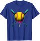 Dripping Softball Ice Cream Drip Girls Softball Players T-Shirt - T-Shirt | Royal