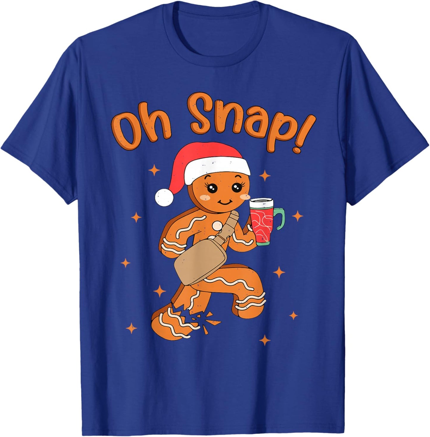 Oh Snap Gingerbread Man Boys Girls Kids Christmas T-Shirt - T-Shirt | Royal