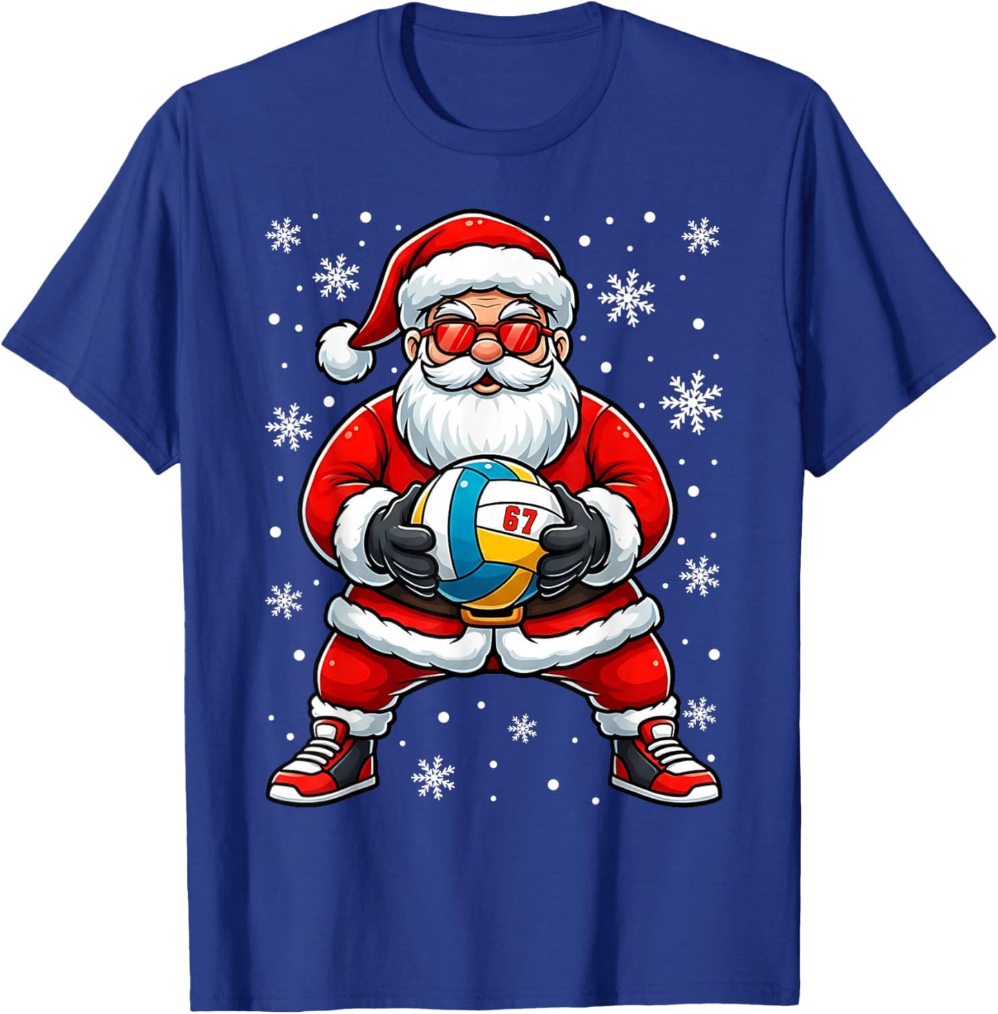 Funny Christmas Volleyball Cool Santa Claus 6 7 Meme Teens T-Shirt - T-Shirt | Royal