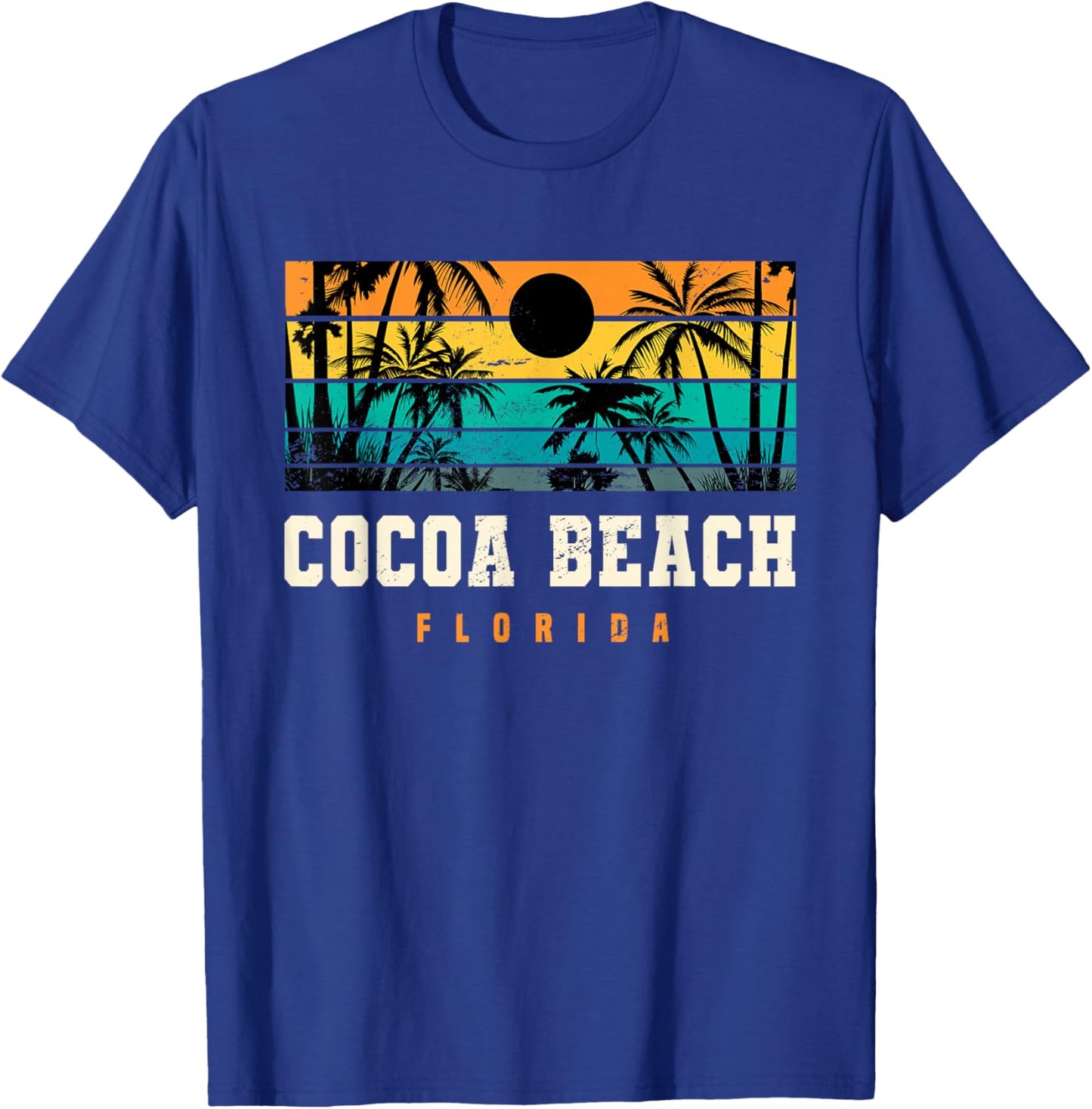 Cocoa Beach Florida Retro Design Space Coast FL T-Shirt - T-Shirt | Royal