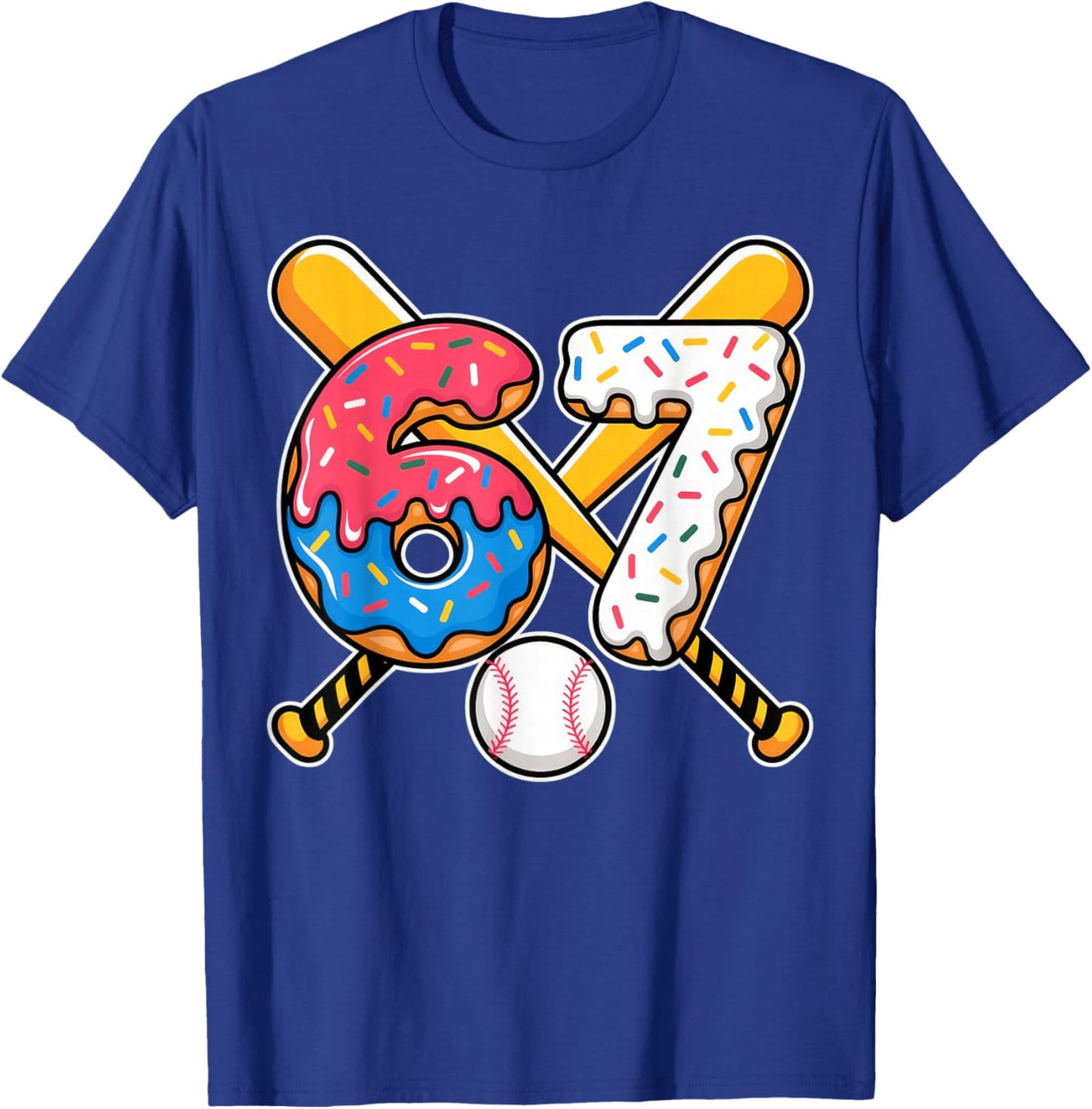 Baseball Drip Number 67 Player 67th Birthday Meme T-Shirt - T-Shirt | Royal