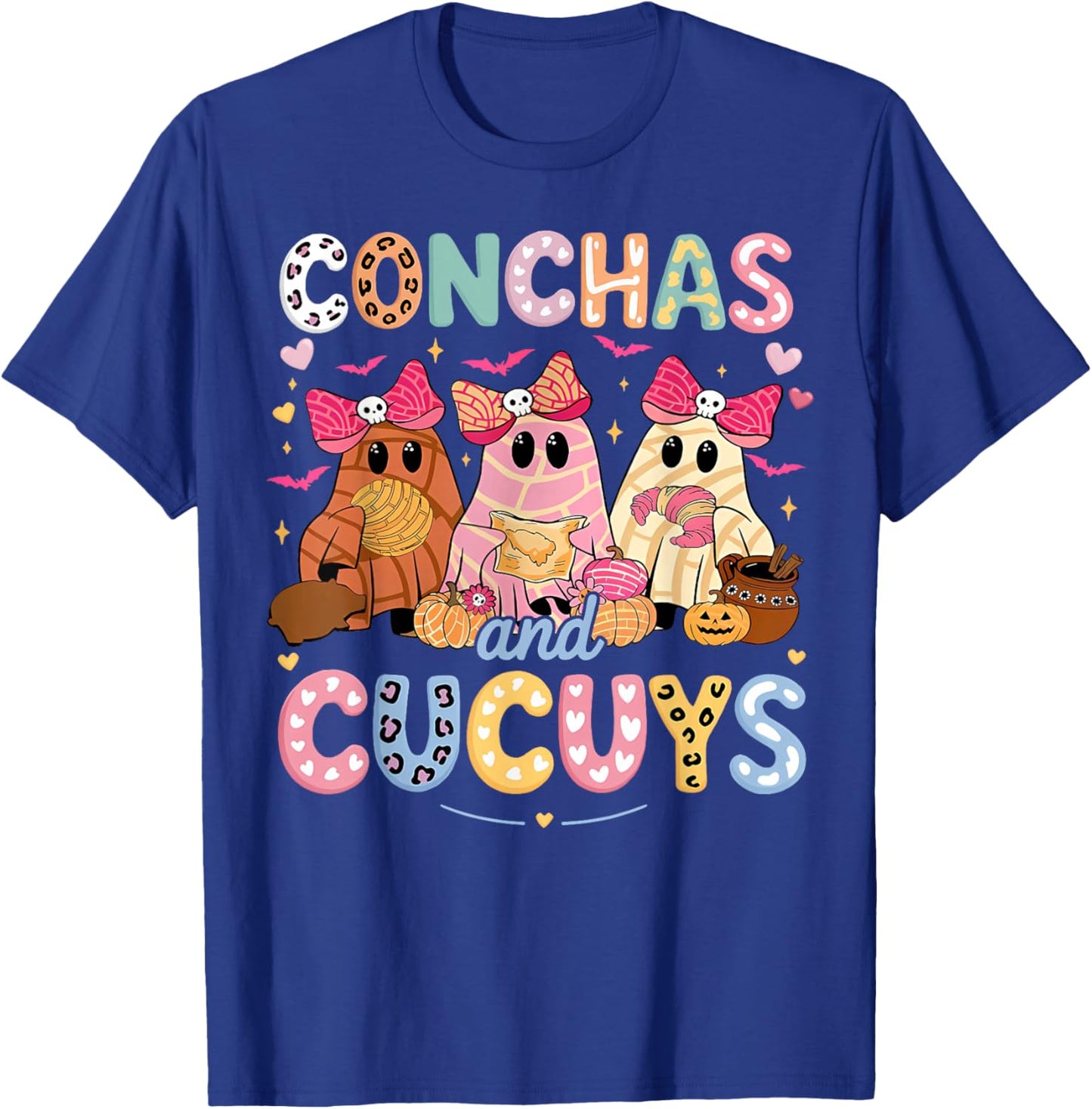 Conchas and Cucuys Ghost Funny Mexican Halloween Costume T-Shirt - T-Shirt | Royal