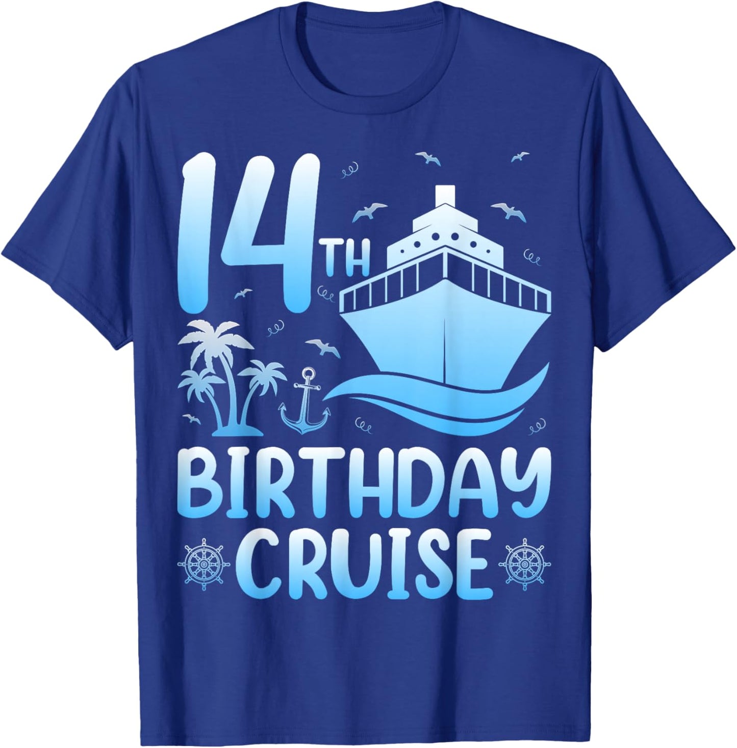 14th Birthday Cruise Vacation 14 Years Old Ocean Ship T-Shirt - T-Shirt | Royal