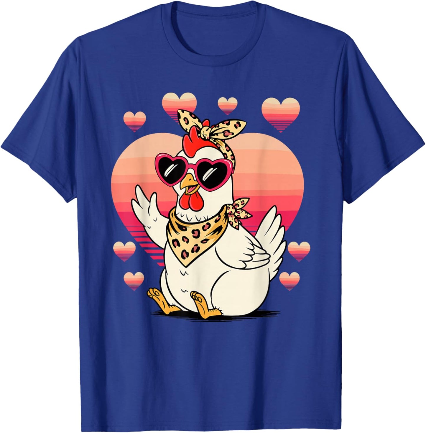 Chicken Sunglasses Valentines Day Chickens T-Shirt - T-Shirt | Royal