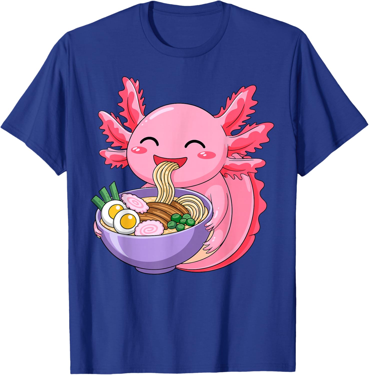 Cute Axolotl Ramen Lover Anime Noodle Japanese Kawaii T-Shirt - T-Shirt | Royal