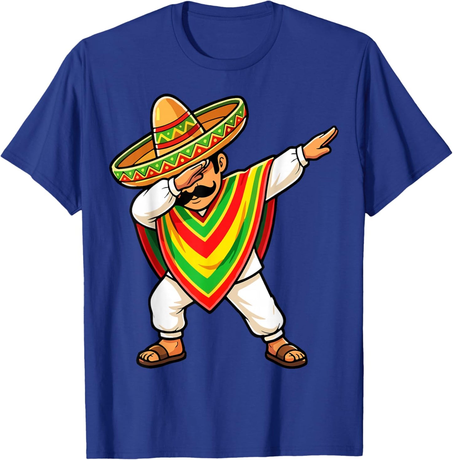 Dabbing Mexican Boy Poncho Cinco De Mayo T-Shirt - T-Shirt | Royal