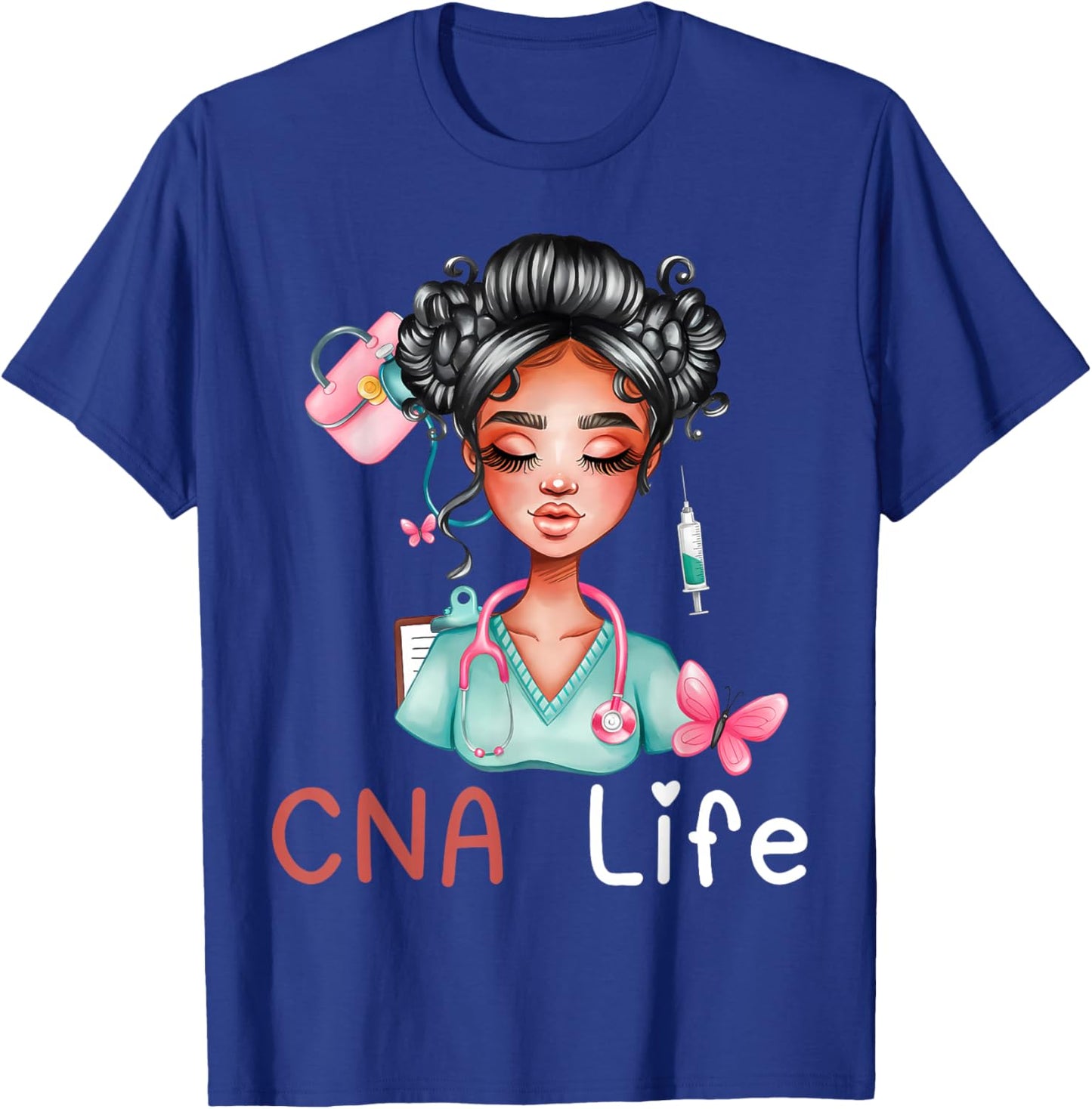 CNA Nurse Life Black History Month African American Nursing T-Shirt - T-Shirt | Royal