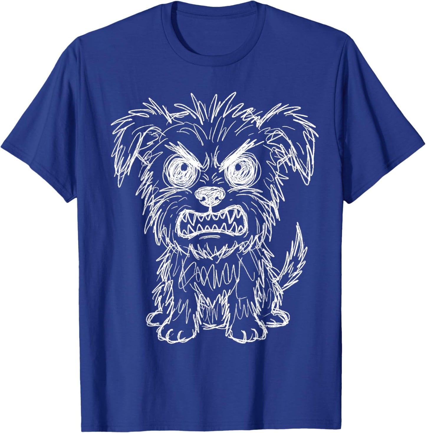 Scribble Dog Funny Terrier Sketchy Line Art T-Shirt - T-Shirt | Royal