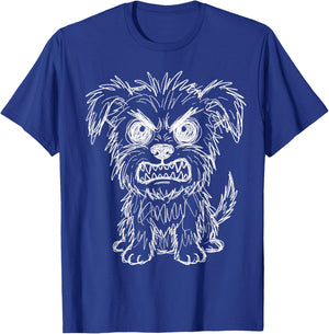 Scribble Dog Funny Terrier Sketchy Line Art T-Shirt - T-Shirt | Royal
