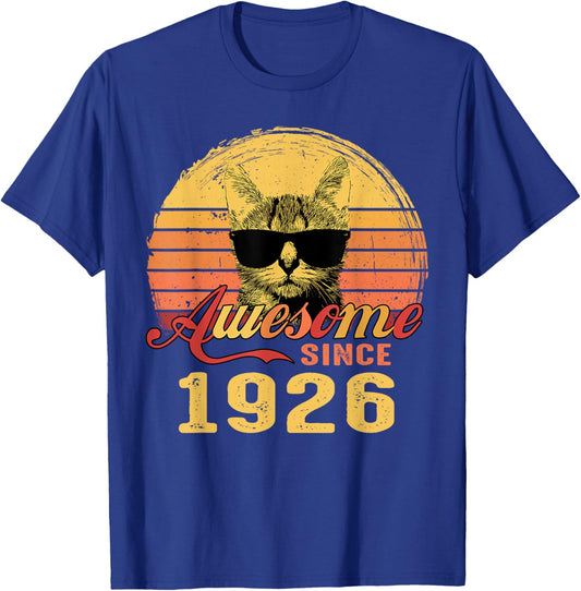 100th Birthday Gift Awesome Since 1926 100 Years Old T-Shirt - T-Shirt | Royal