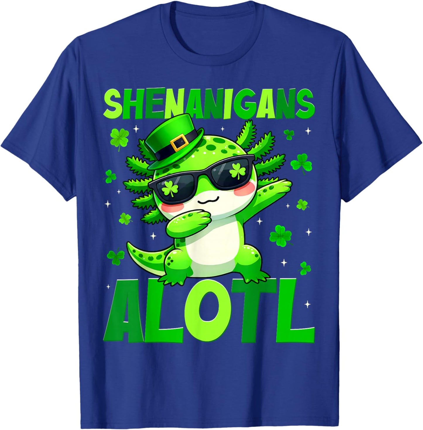 Funny Shenanigans Alotl Dabbing Axolotl St Patricks Boy Kid T-Shirt - T-Shirt | Royal