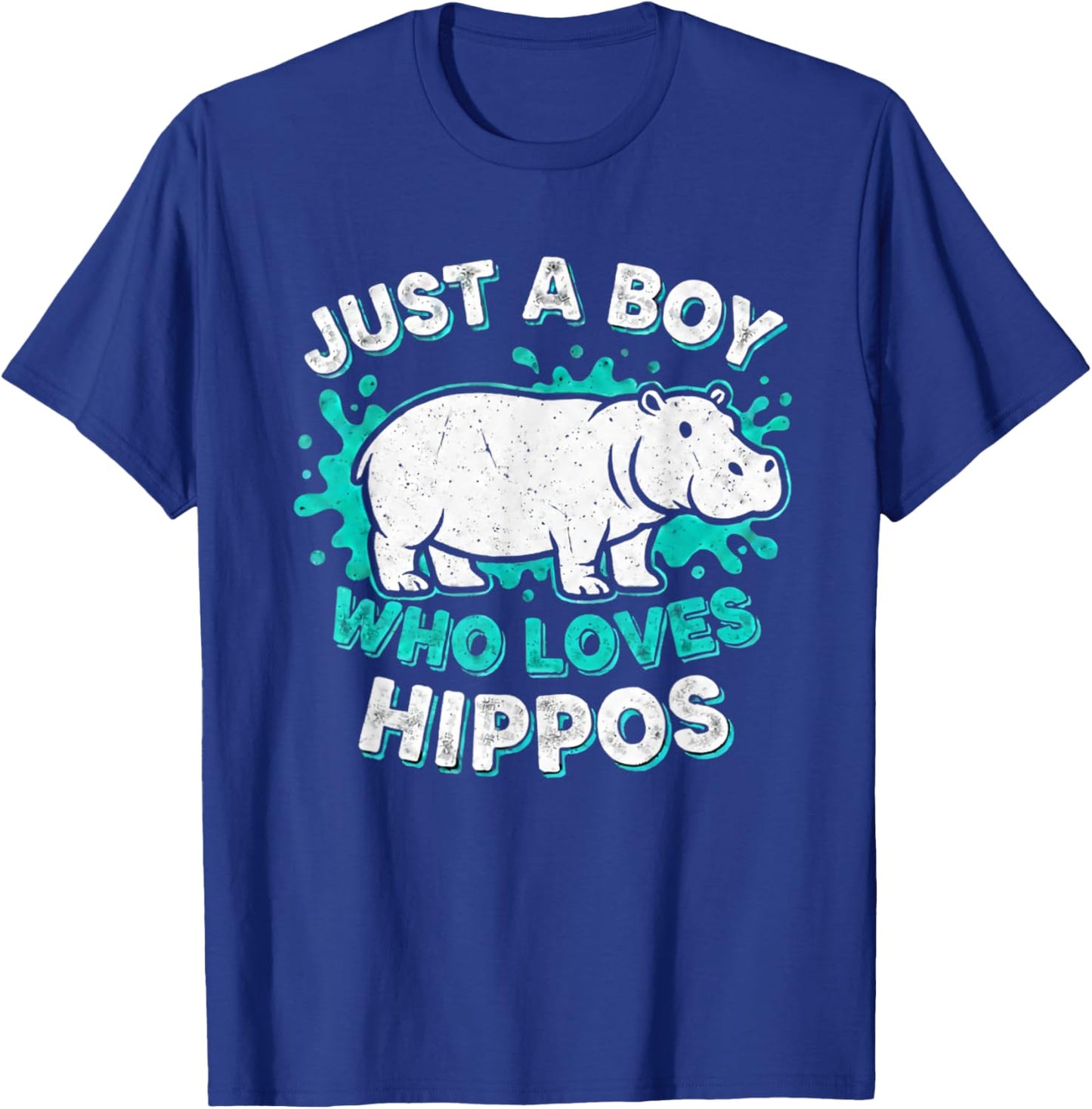 Kids Hippo Hippopotamus Just A Boy Who Loves Hippos T-Shirt - T-Shirt | Royal
