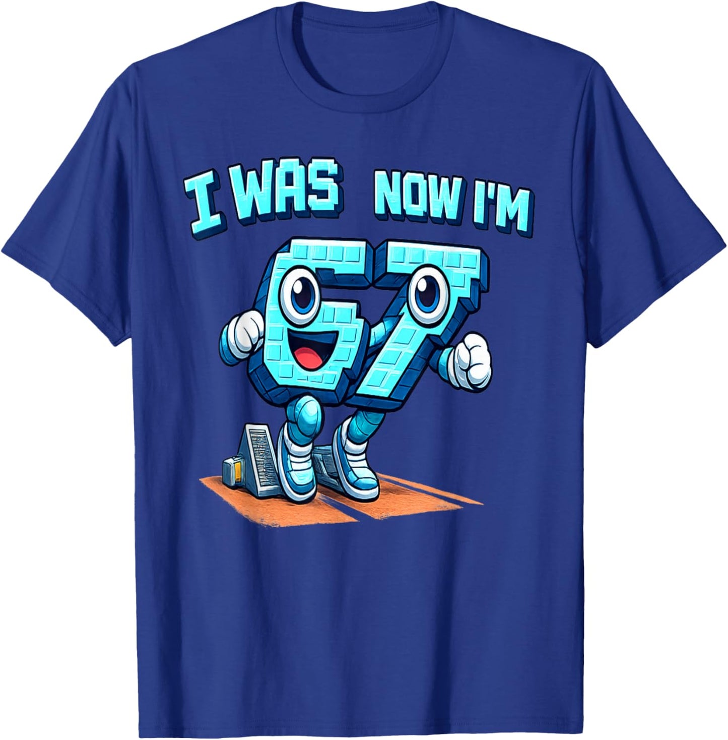 I was 6 Now I'm Six 7 Seven Years Brainrot Birthday T-Shirt - T-Shirt | Royal