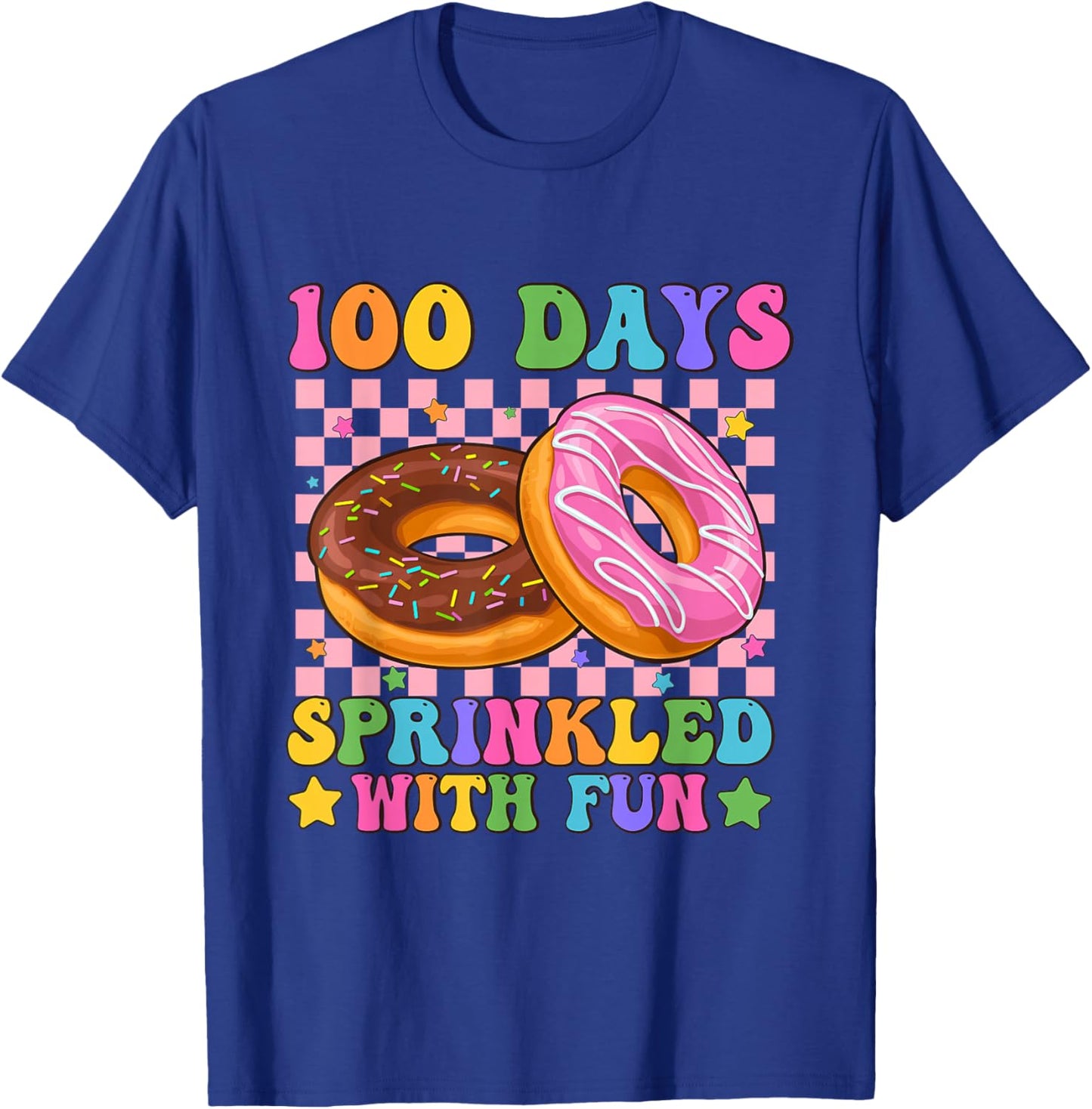 100 Days Sprinkled with Fun Donut Lover 100th Day of School T-Shirt - T-Shirt | Royal