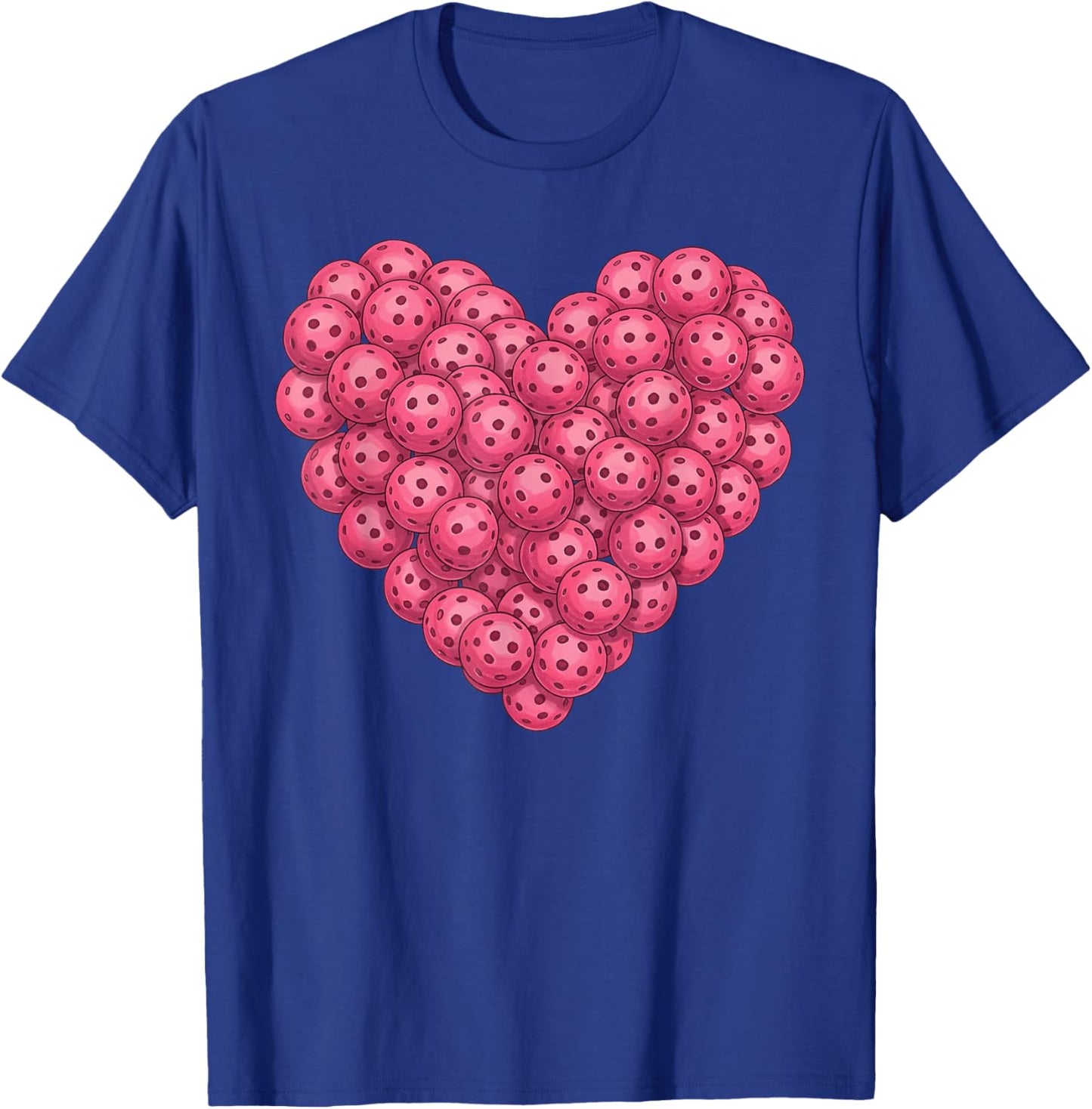 Pickleball Heart Valentines Day Pickleball Player Sports Fan T-Shirt - T-Shirt | Royal
