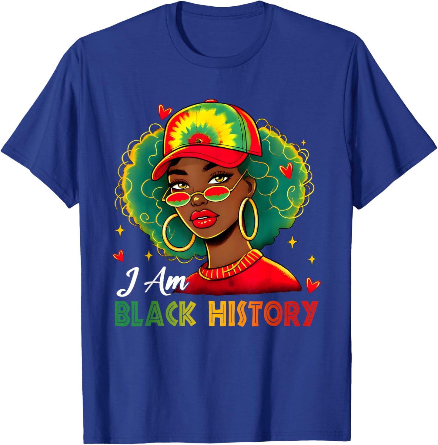 I Am Black History Women Girl Black History Month Juneteenth T-Shirt - T-Shirt | Royal