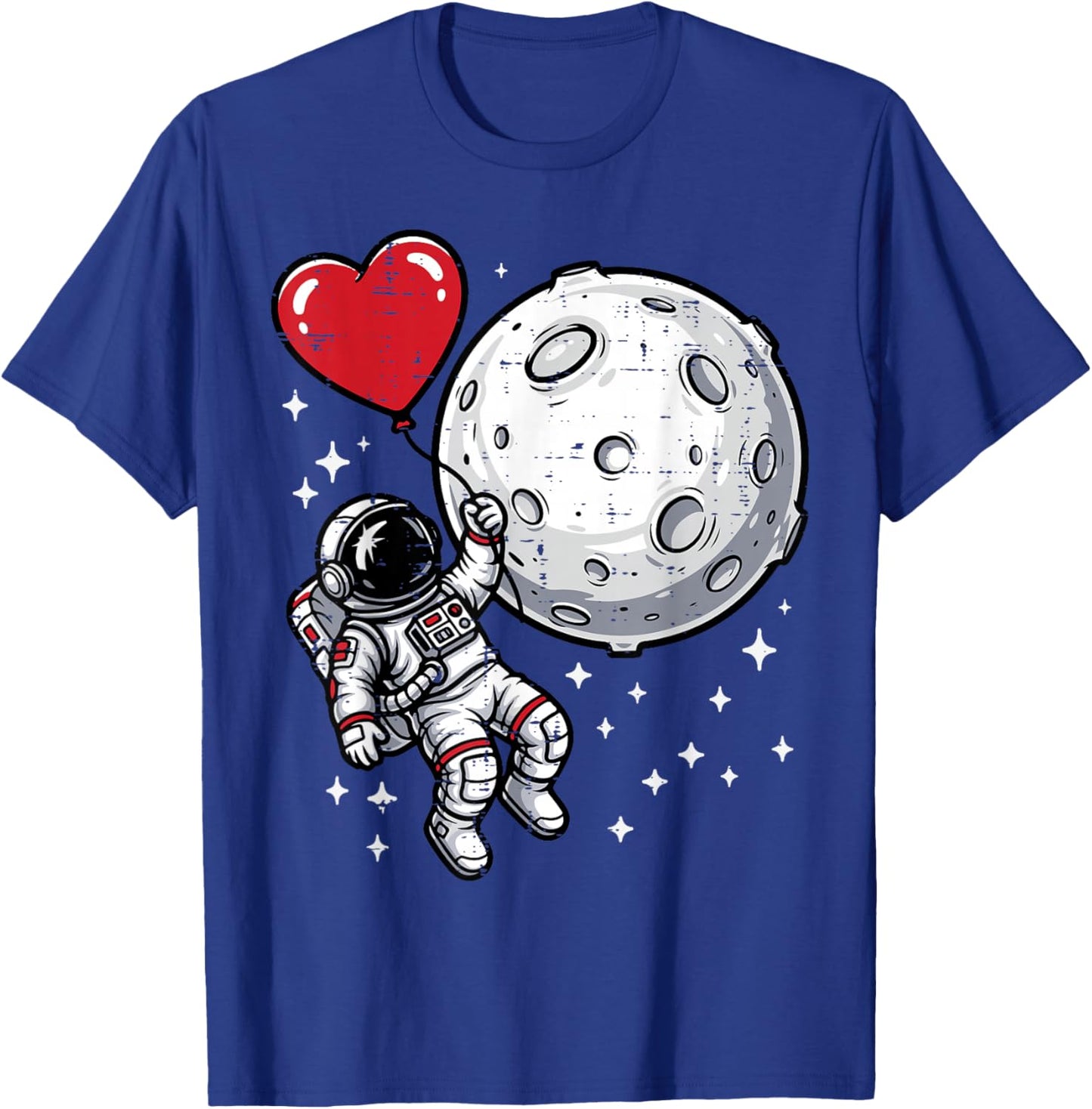 Valentines Day Astronaut Heart Balloon Boys Kids Men Women T-Shirt - T-Shirt | Royal