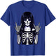 Skeleton Goth Girl Metalhead Rock Hand Sign, Emo Gothic Art T-Shirt - T-Shirt | Royal