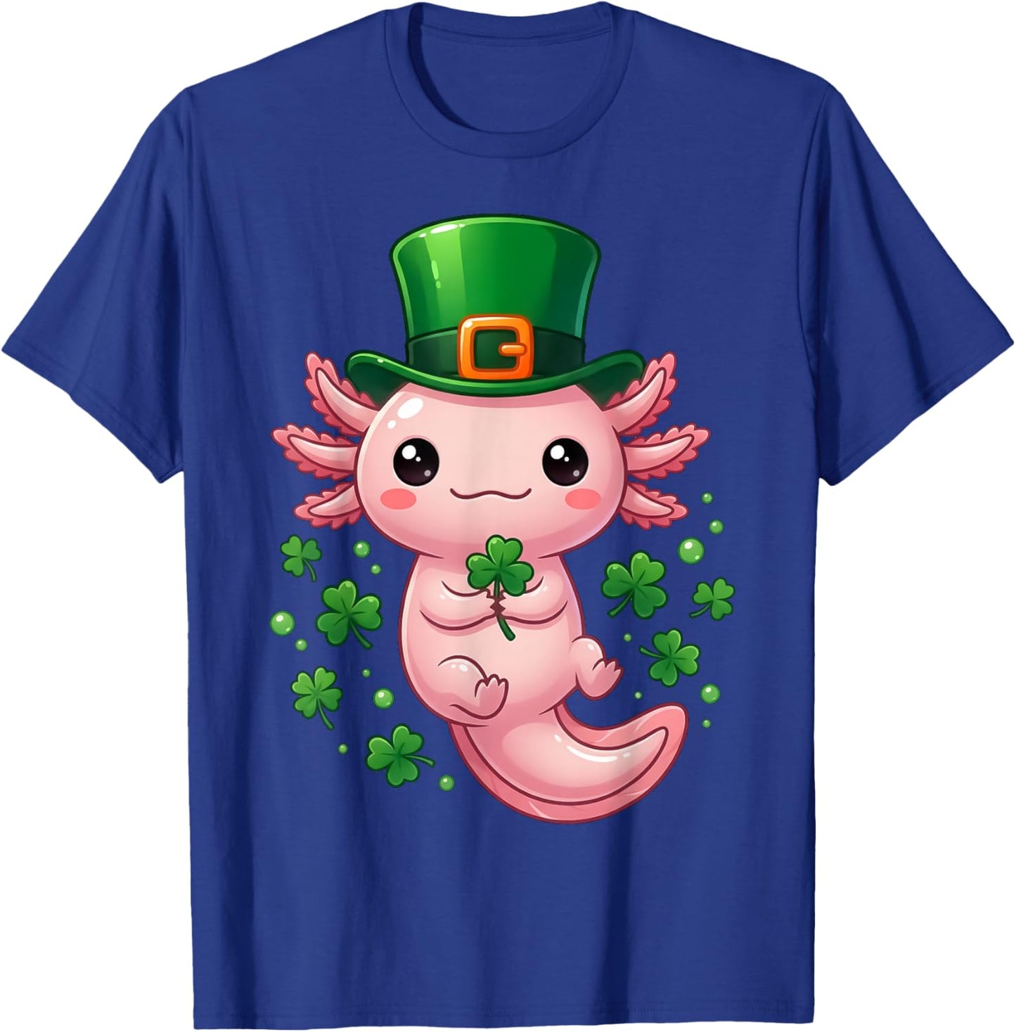 Axolotl St Patricks Day Boys Girls Kids Saint Pattys Women T-Shirt - T-Shirt | Royal