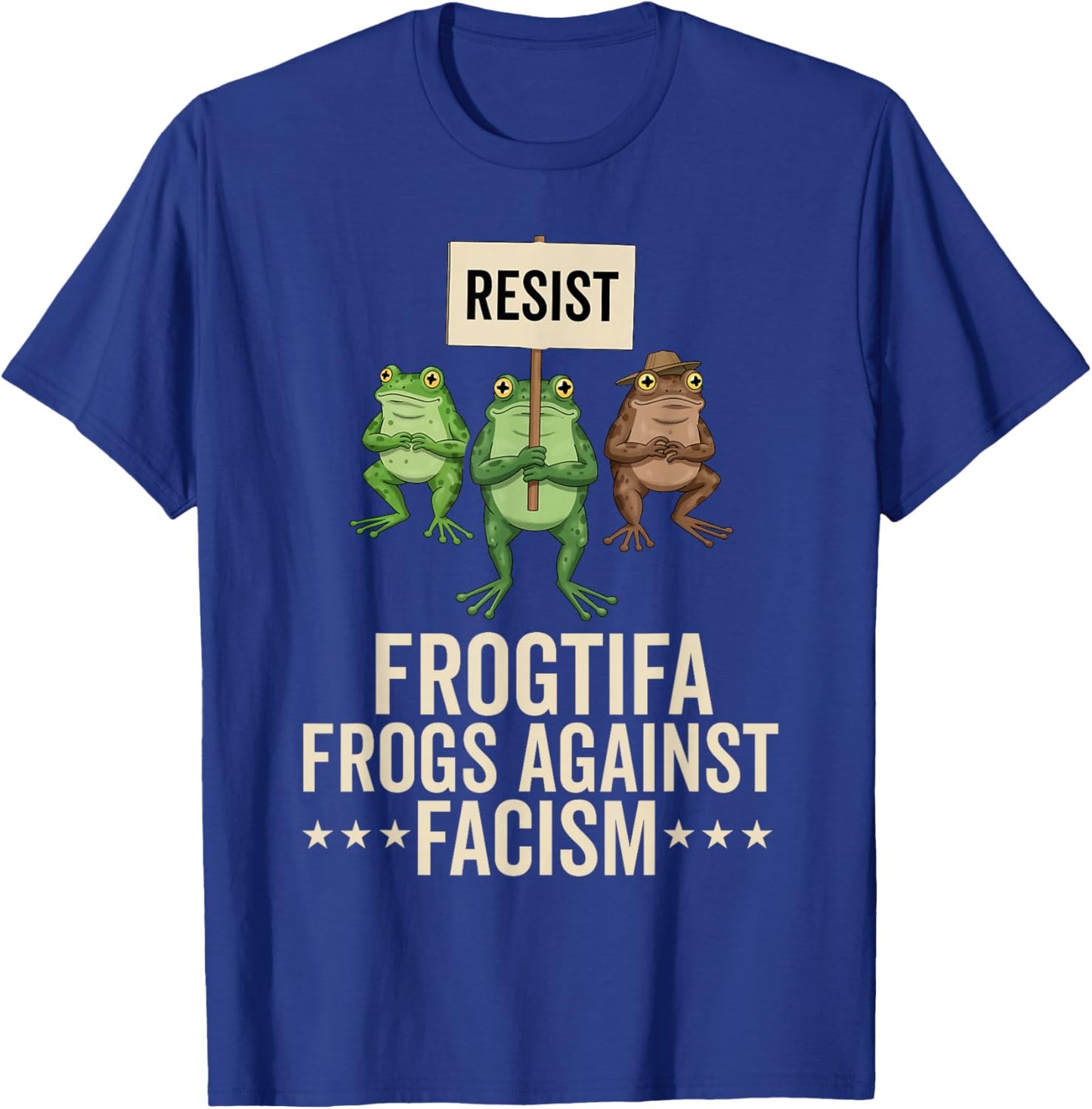 Frogtifa Frogs Against Fascism Protest Democracy Political T-Shirt - T-Shirt | Royal