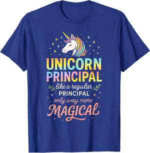 Unicorn Principal - Magical Teaching Teacher T-Shirt - T-Shirt | Royal