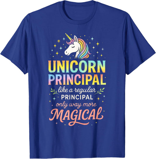 Unicorn Principal - Magical Teaching Teacher T-Shirt - T-Shirt | Royal