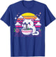 Japanese Cat Eating Ramen Vaporwave Ukiyo-e Women Girls Kids T-Shirt - T-Shirt | Royal