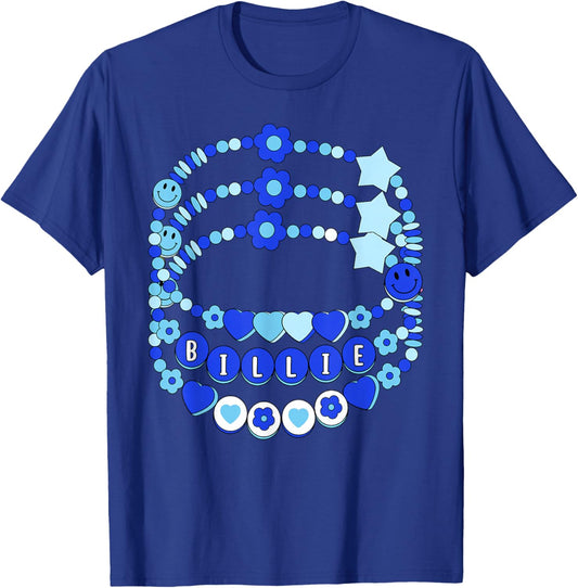 Retro Billie First Name Personalized Friendship Bracelet T-Shirt - T-Shirt | Royal