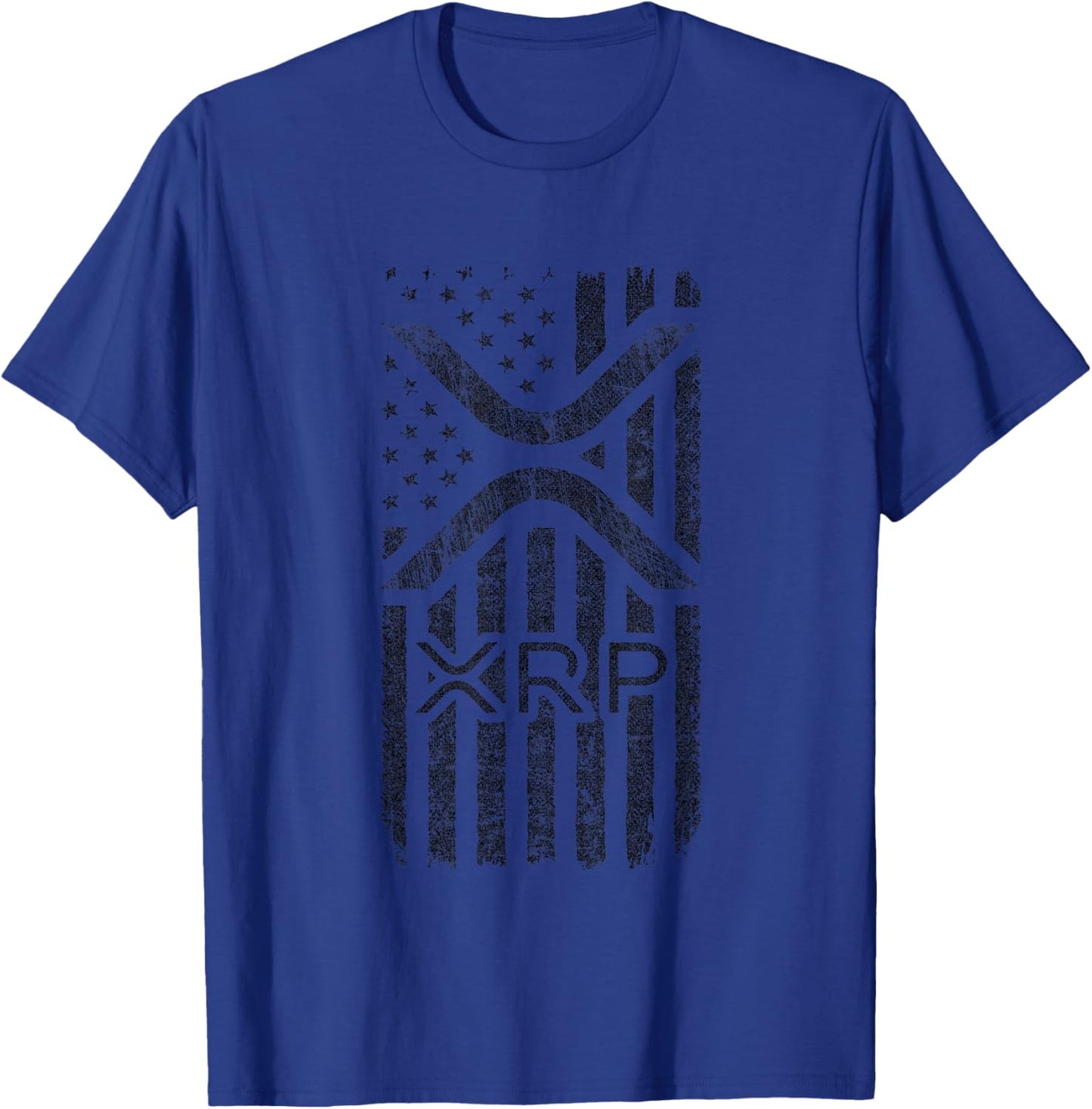 XRP - American Flag XRP Logo Graphic - XRP Crypto T-Shirt - T-Shirt | Royal