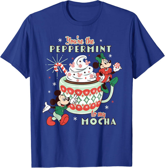 Disney Mickey & Minnie The Peppermint to My Mocha Holiday T-Shirt - T-Shirt | Royal