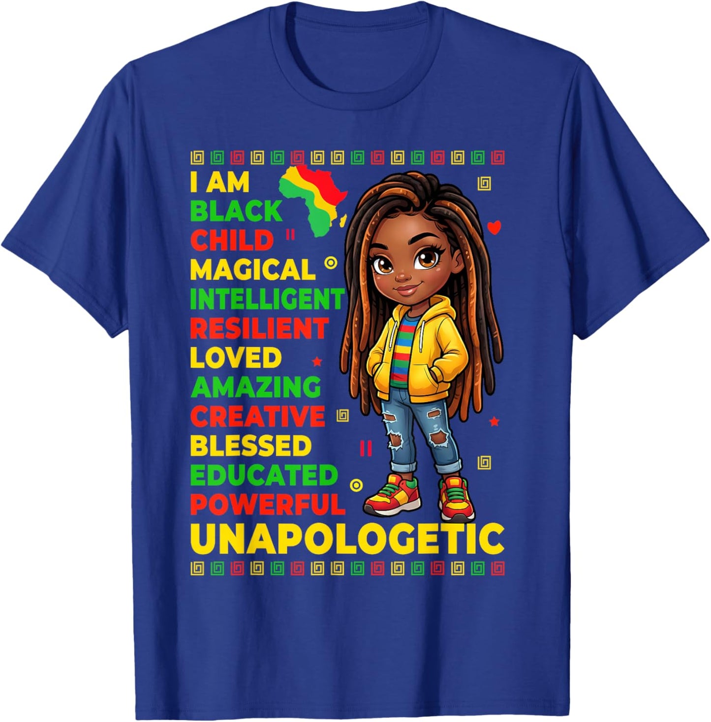 Girls Black History Month African American Kids Girl Toddler T-Shirt - T-Shirt | Royal