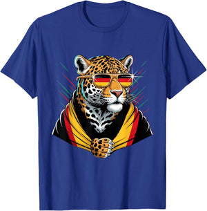 Germany Roots Leopard German Flag Deutschland T-Shirt - T-Shirt | Royal