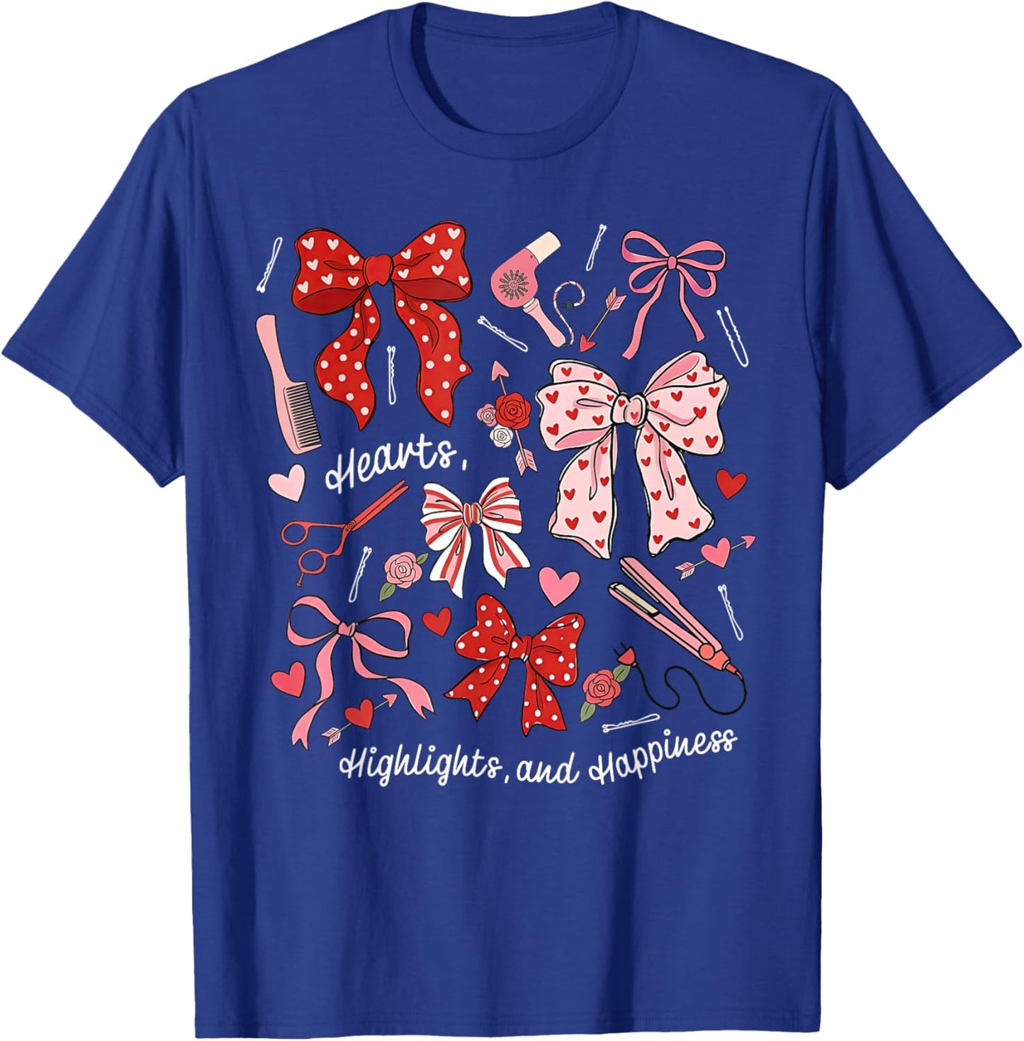Coquette Bow Hairdresser Valentine Day Hairstylist Salon Spa T-Shirt - T-Shirt | Royal