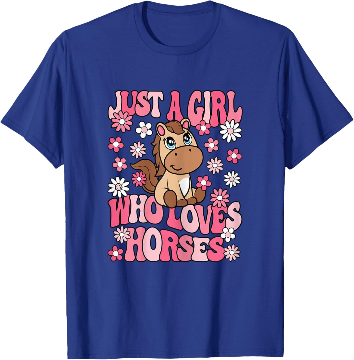 Just A Girl Who Loves Horses Horseback Riding Girls Kids T-Shirt - T-Shirt | Royal