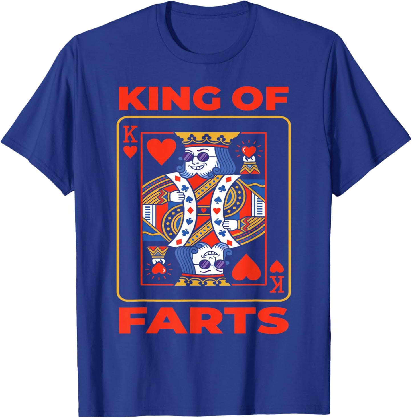 King of Farts, Funny Poker, Adult Humor T-Shirt - T-Shirt | Royal