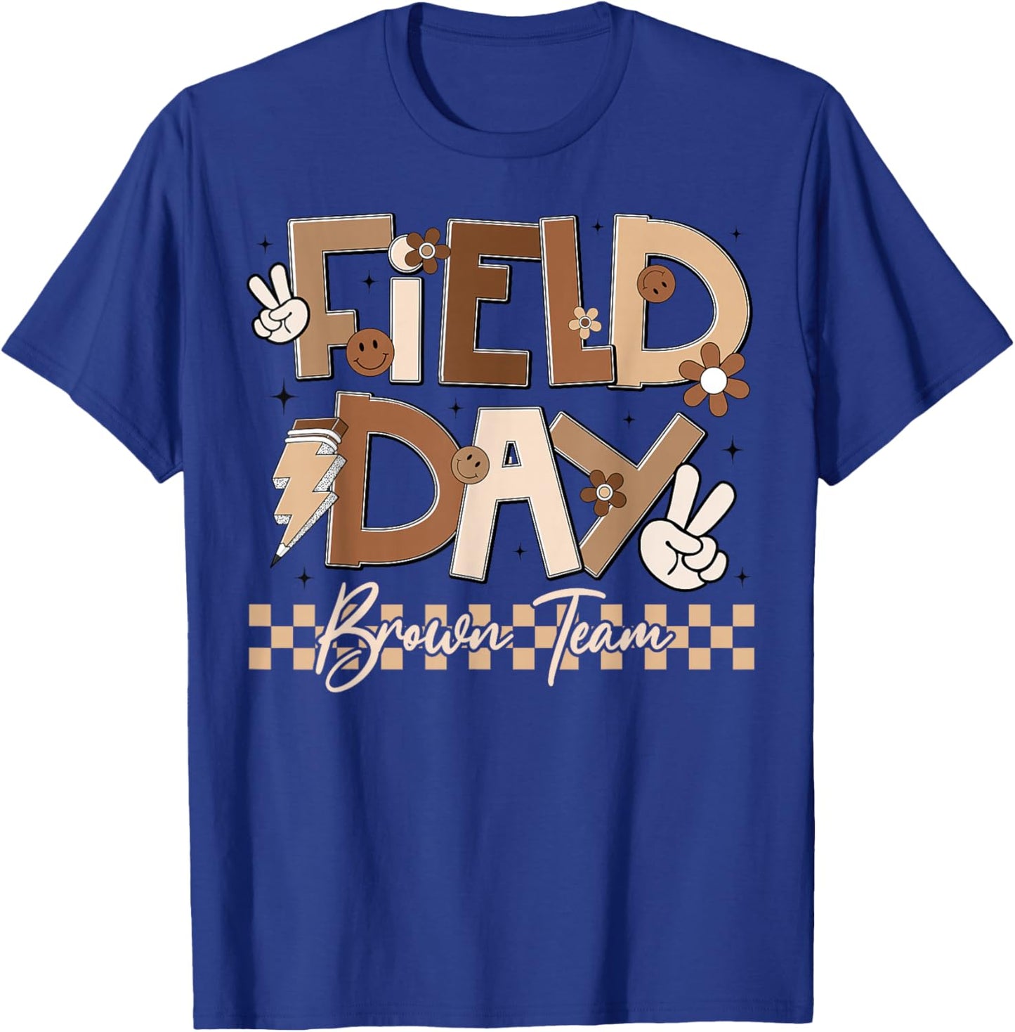 Field Day Brown Team Retro Peace Lightning Men Women Kid T-Shirt - T-Shirt | Royal