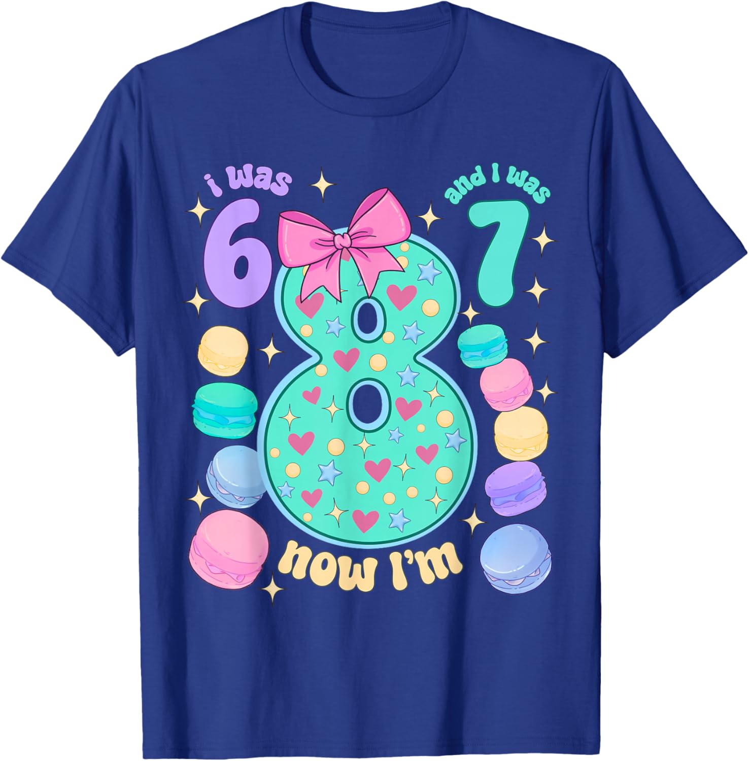 I was 6 I was 7 Now I'm 8th Birthday for Girl T-Shirt - T-Shirt | Royal
