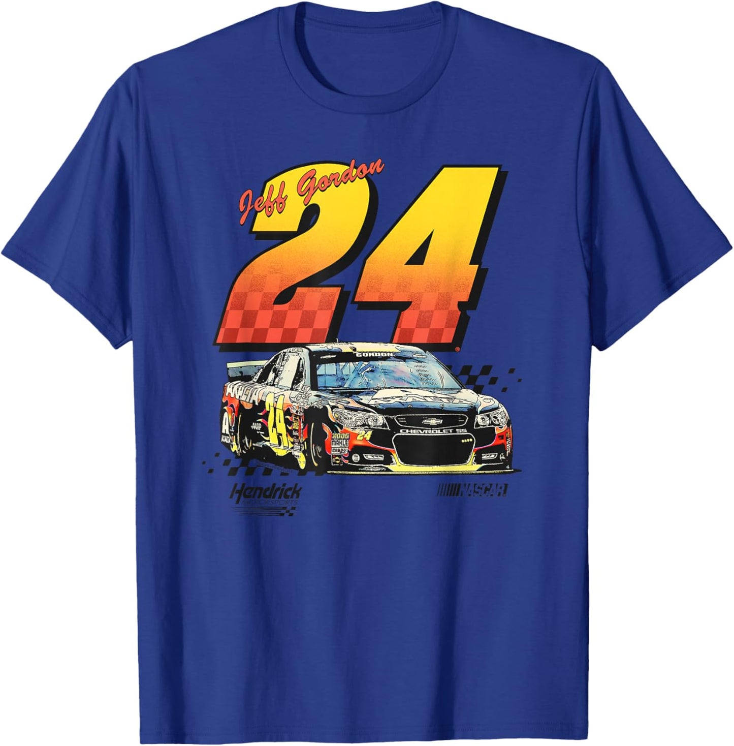 Hendrick Motorsports Jeff Gordon #24 Racing Car Poster T-Shirt - T-Shirt | Royal