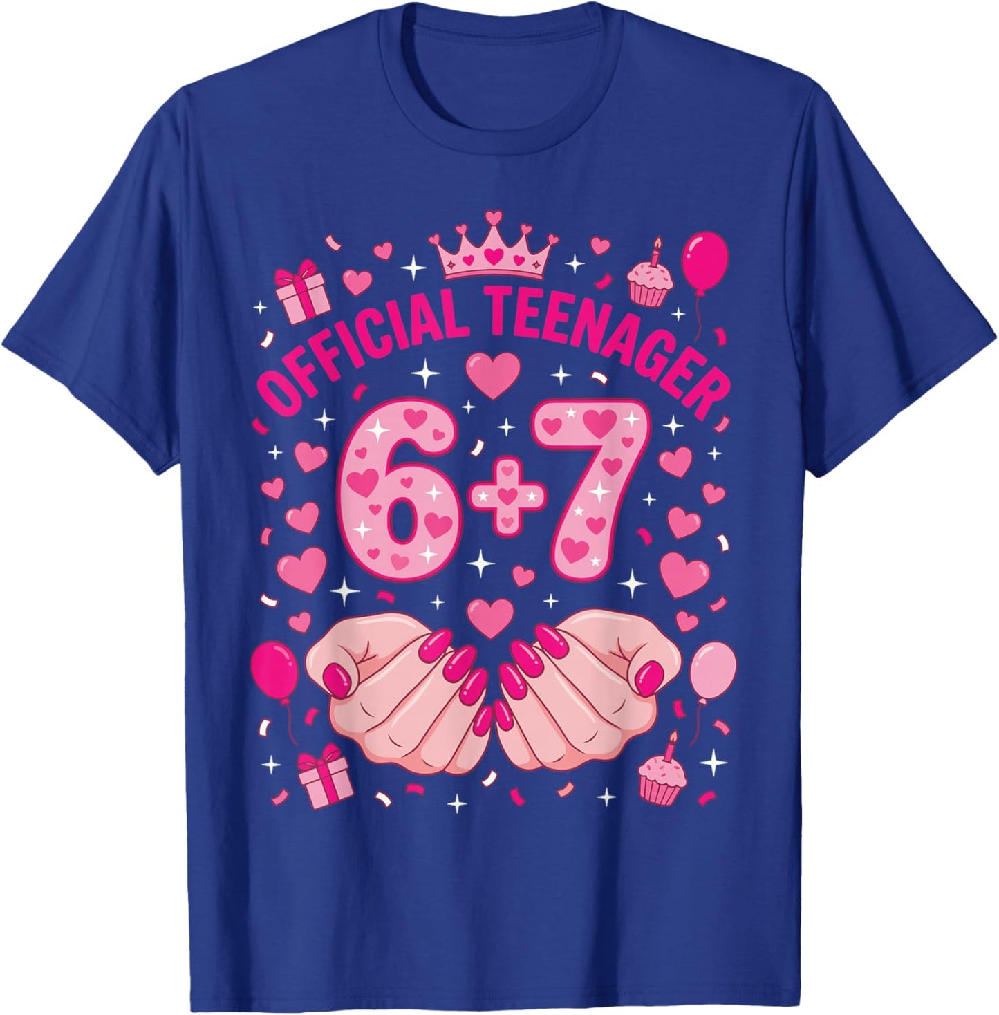6+7 Year Old Girls Teenager Nails 13th Birthday 67 T-Shirt - T-Shirt | Royal