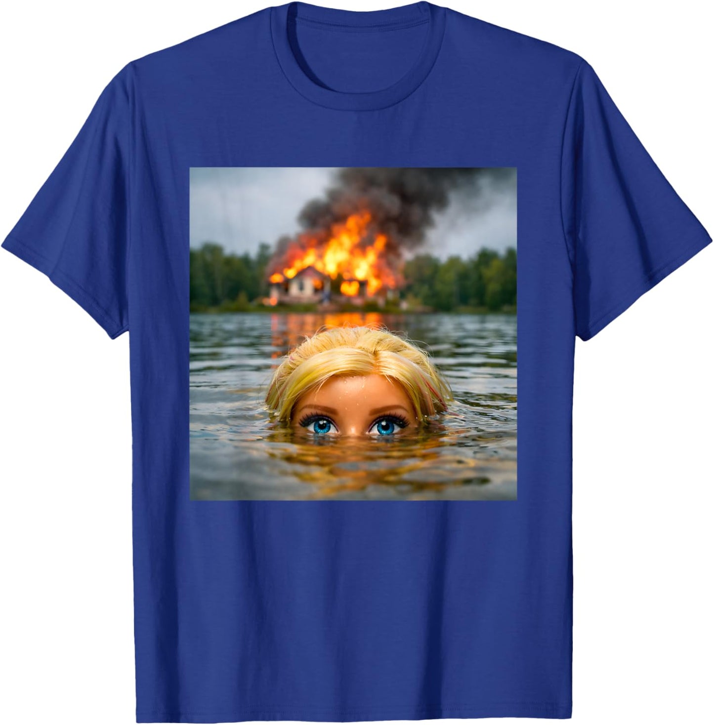 Funny Doll Face Clothes Meme Women Men Vintage Swimming T-Shirt - T-Shirt | Royal