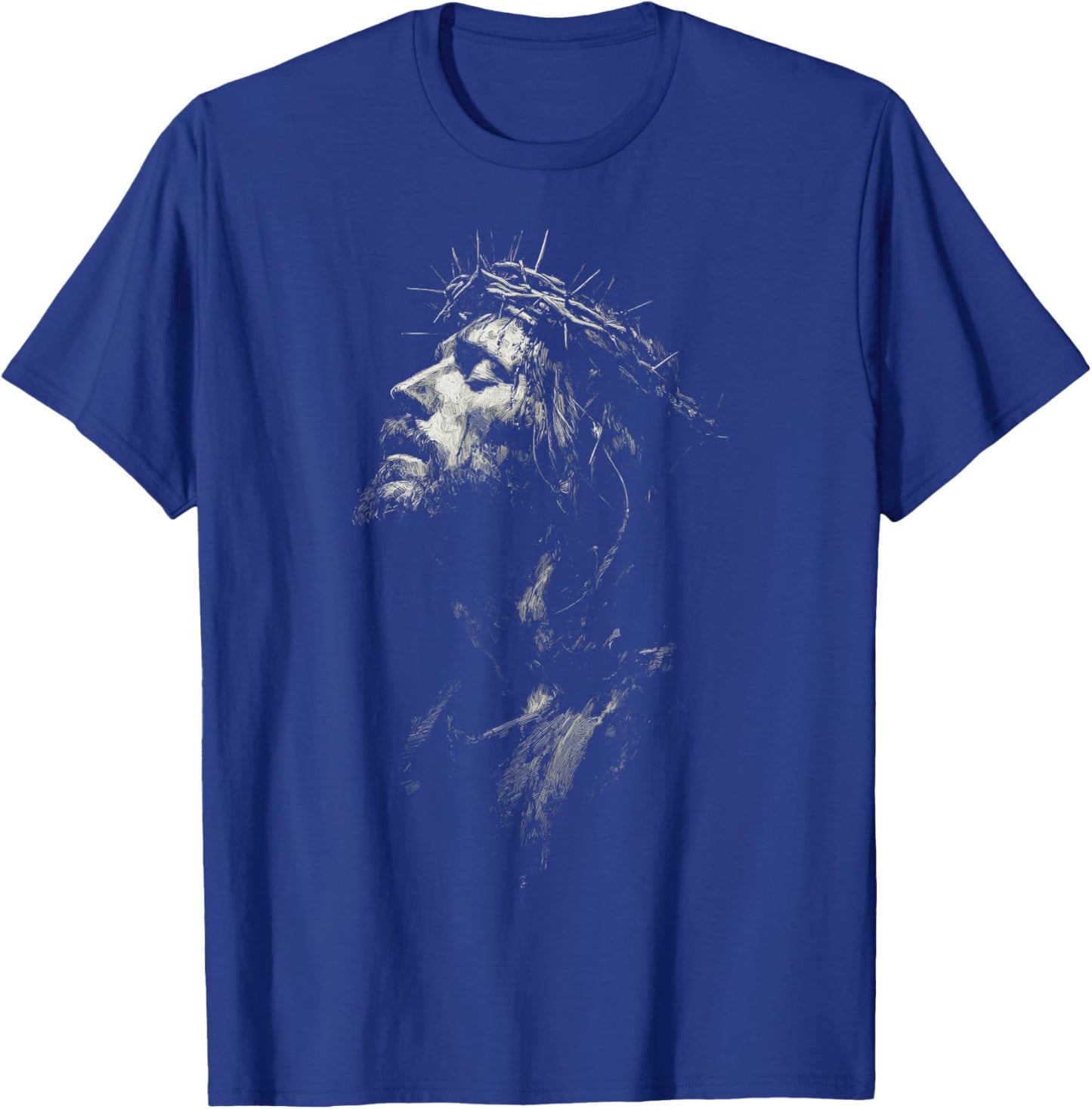 Jesus Christ Artistic Portrait Christian T-Shirt - T-Shirt | Royal