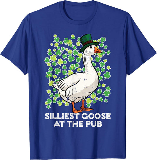 St Patricks Day Silliest Goose at Pub Saint Paddys Women Men T-Shirt - T-Shirt | Royal