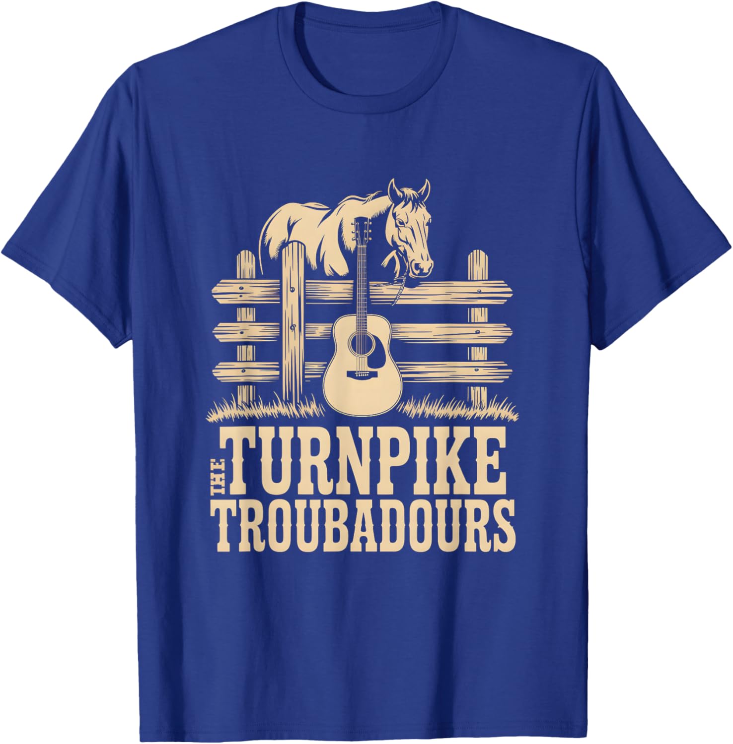 Vintage Turnpike Distressed Country Music Men Women T-Shirt - T-Shirt | Royal