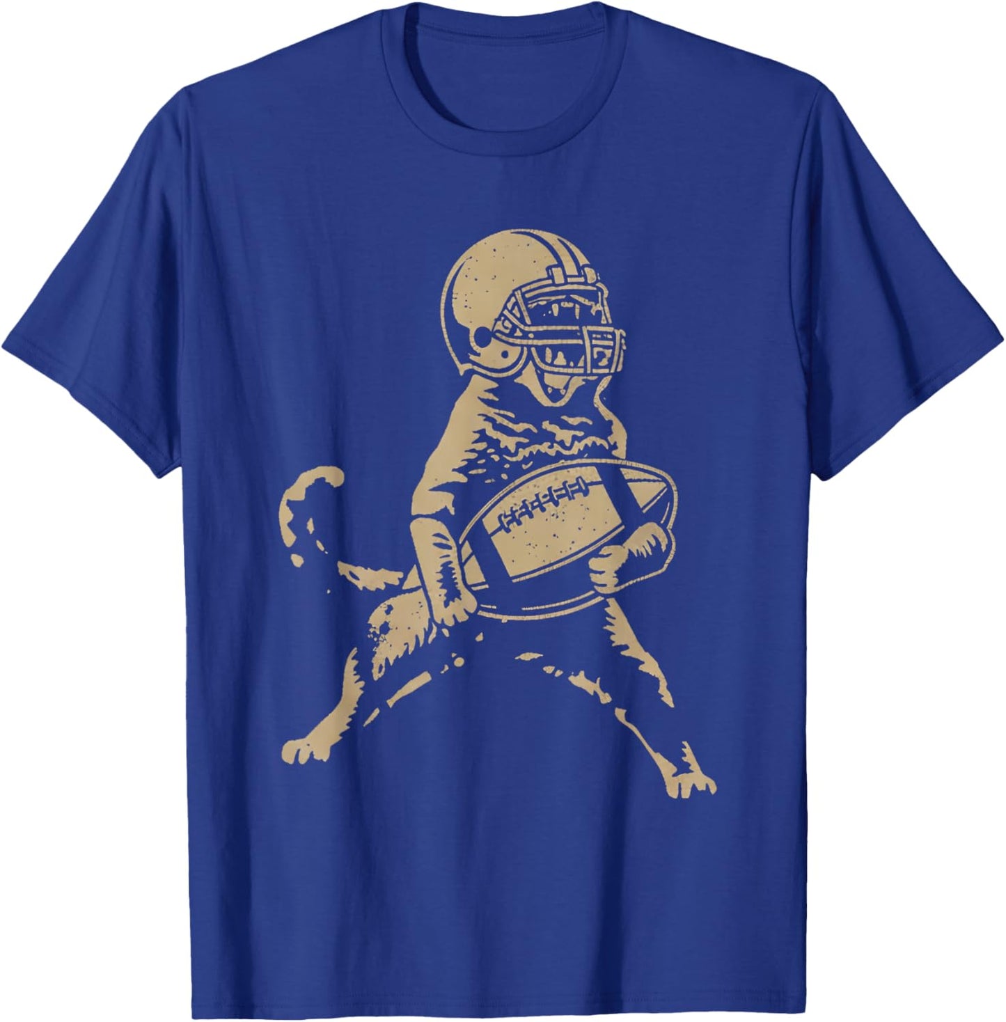 Cat Playing American Football T-Shirt - T-Shirt | Royal