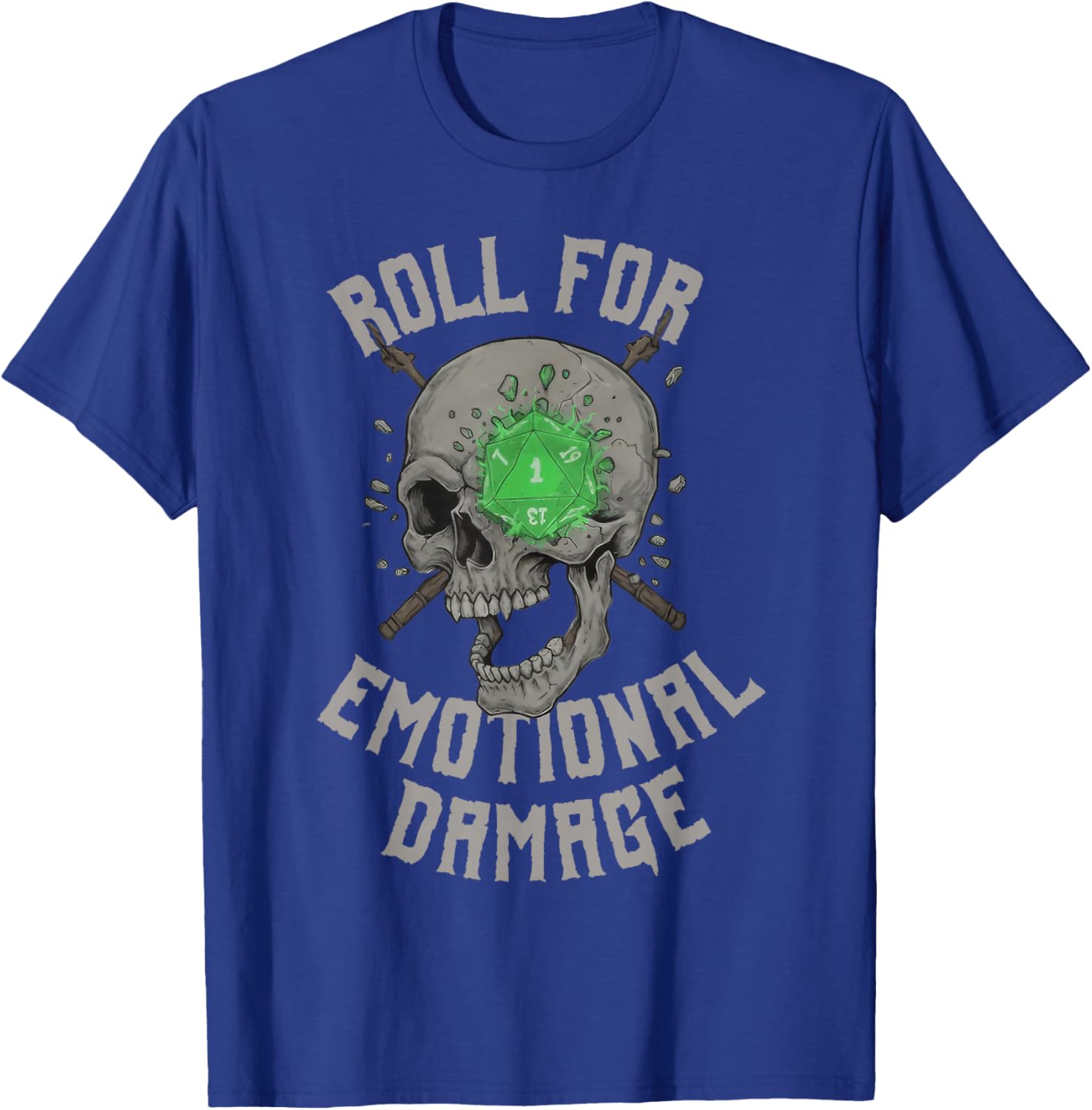 Roll for Emotional Damage Funny Skull Meme T-Shirt - T-Shirt | Royal
