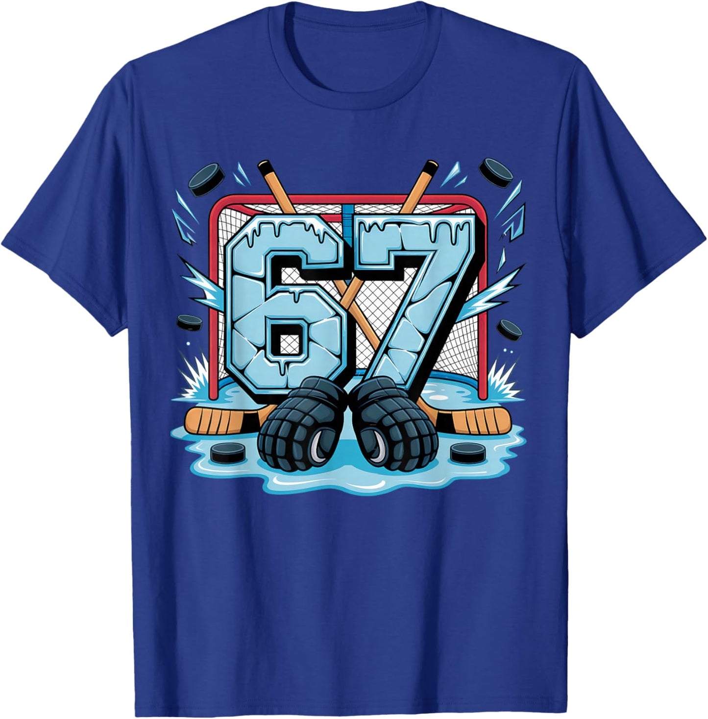 Number 67 Hockey Drip Meme Hockey Player T-Shirt - T-Shirt | Royal