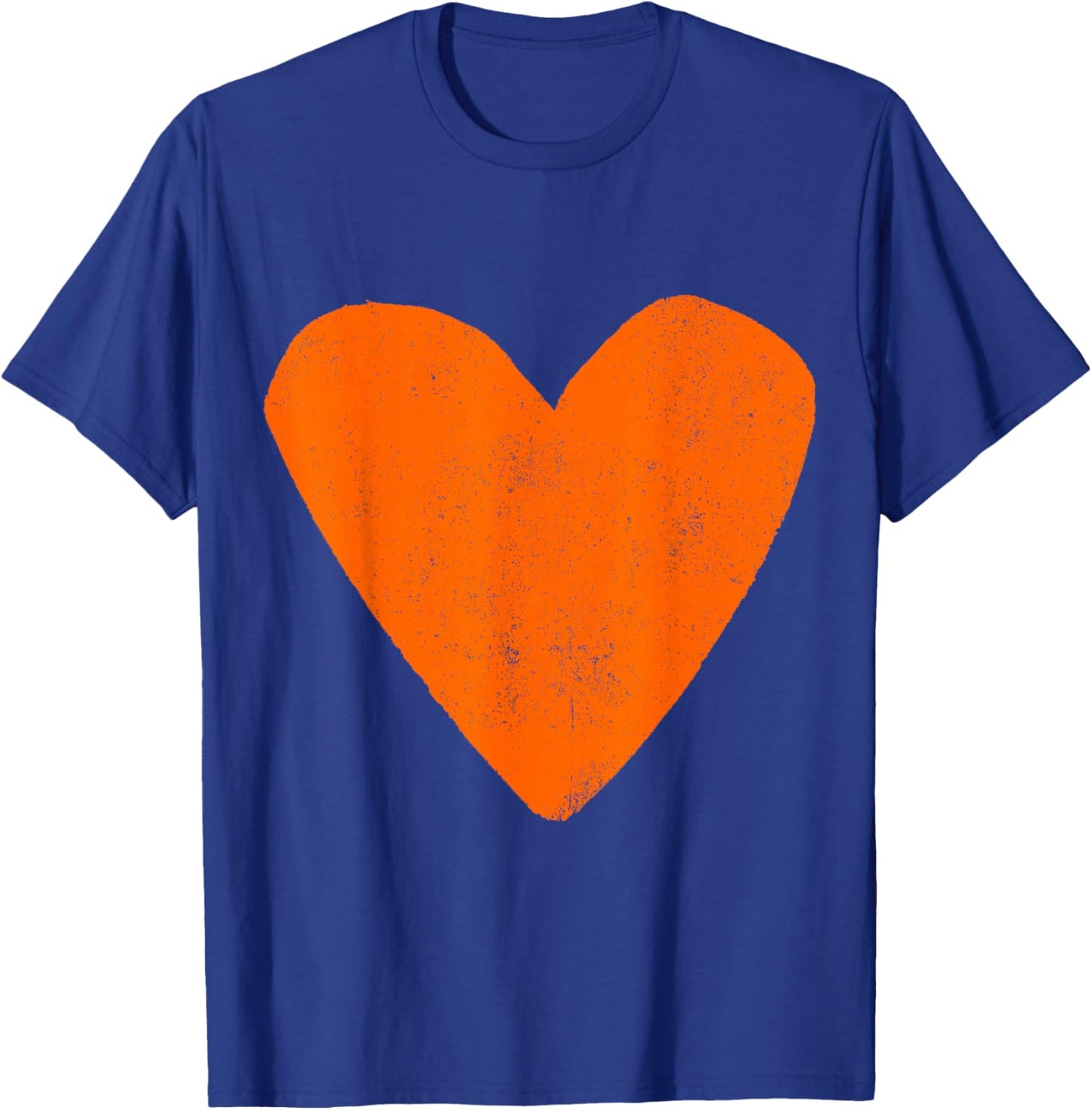 Love Heart Burnt Orange Color Gray T-Shirt - T-Shirt | Royal
